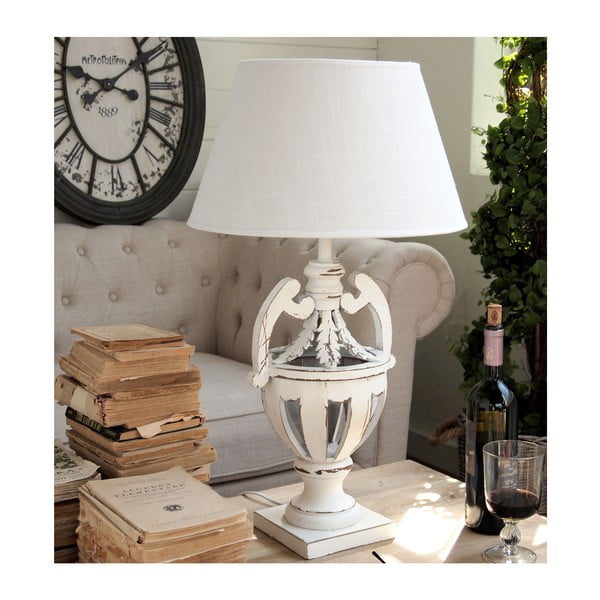 Stolní lampa Shabby White, 69 cm