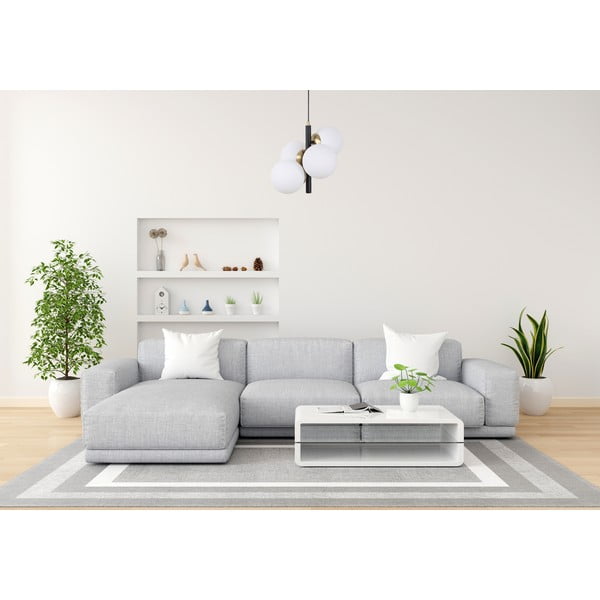 Must-valge klaasist varjuga rippvalgusti ø 15 cm Forte – Squid Lighting-image-1