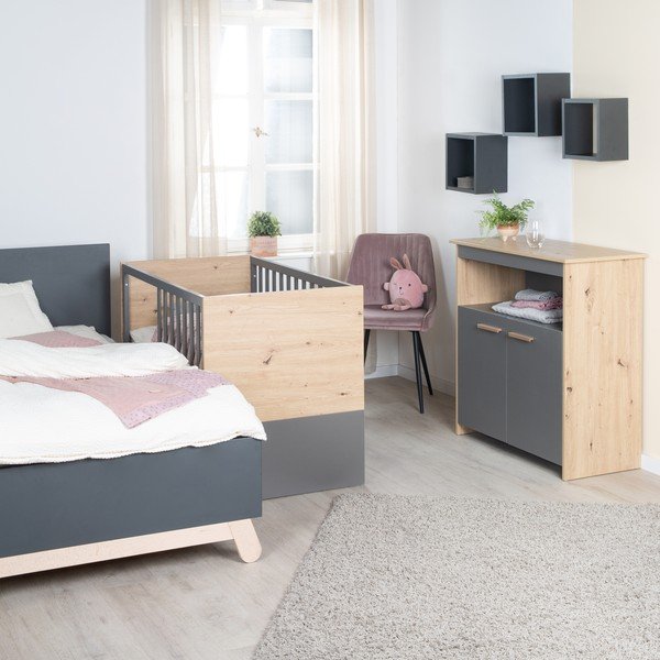 Halli ja naturaalset värvi võrevoodi 60x120 cm Anna - Roba-image-4