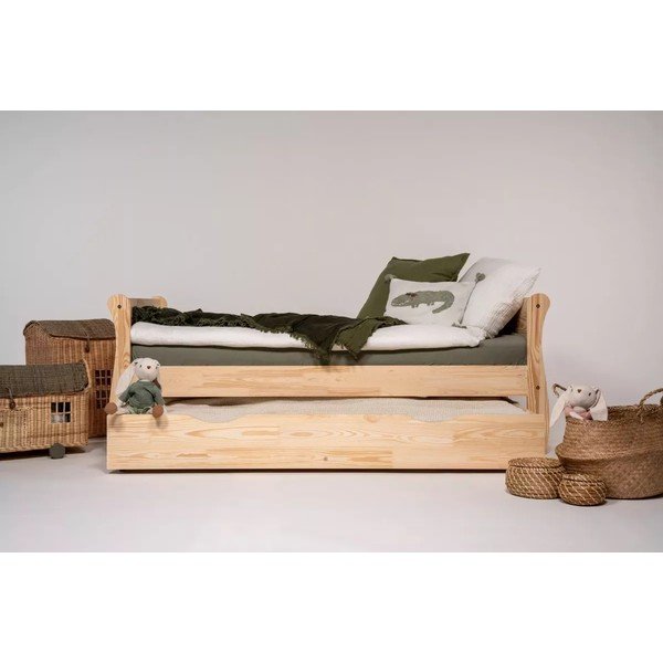 Männipuidust lastevoodi koos panipaiga, voodipõhja ja väljatõmmatava osaga 100x200 cm Roma - Adeko-image-3