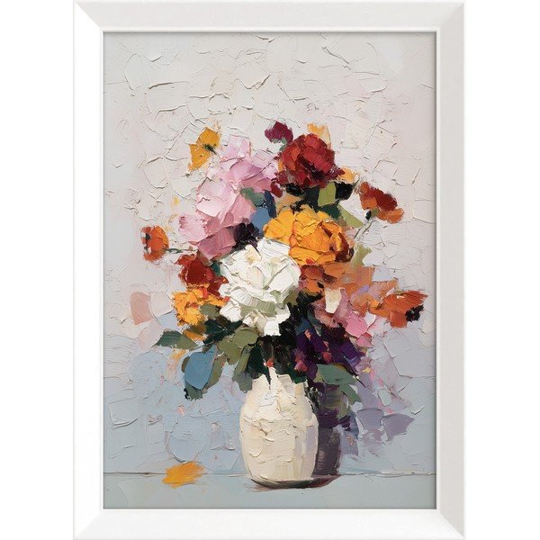Trükitud pilt raamiga 56x75 cm White Vase - Styler
