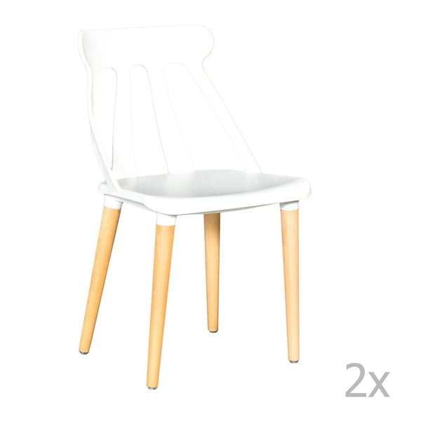 Sada 2 bílých jídelních židlí Evergreen House Raul