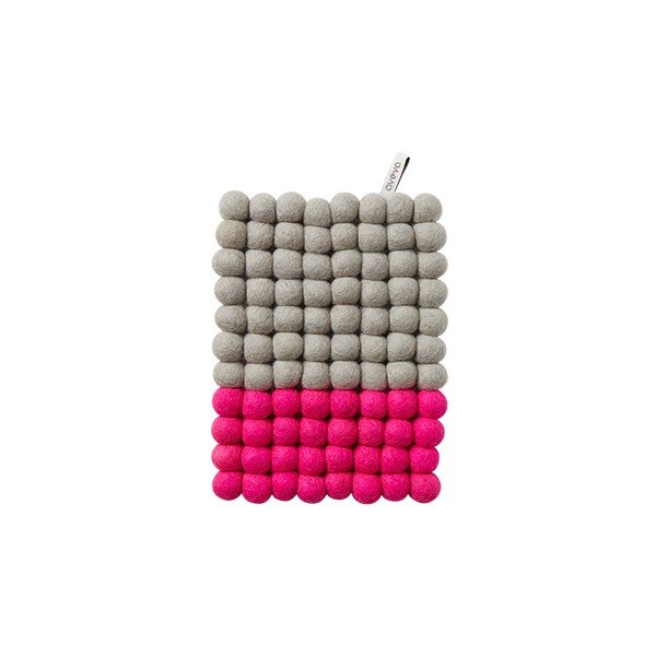 Vlněná podložka Trivet Grey/Cerise, 22x17 cm