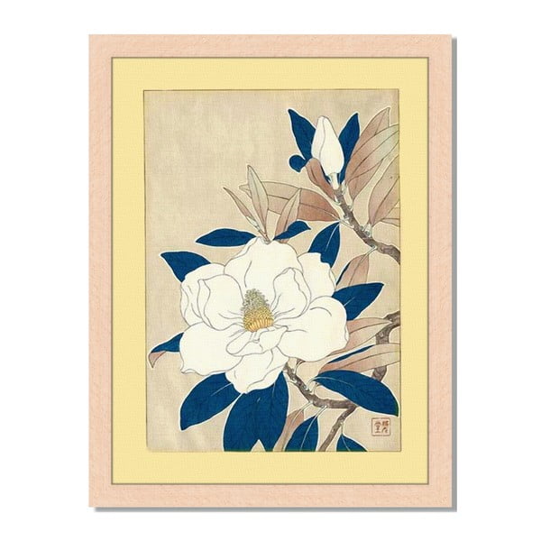 Obraz v rámu Liv Corday Asian White Flower, 30 x 40 cm