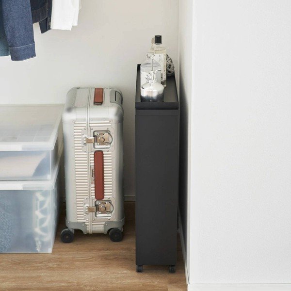 Must metallist mobiilne riiul 59x70x16 cm Tower - YAMAZAKI-image-4