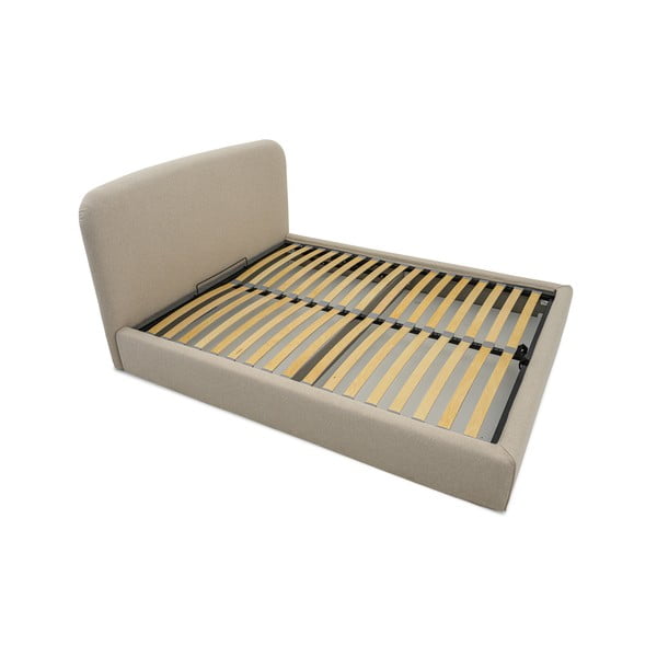 Beež polsterdatud kaheinimesevoodi koos panipaiga ja voodipõhjaga 140x200 cm Sea - Scandic-image-3