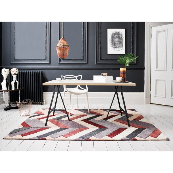 Červeno-šedý ručně tkaný koberec Flair Rugs Salon, 160 x 230 cm-image-2