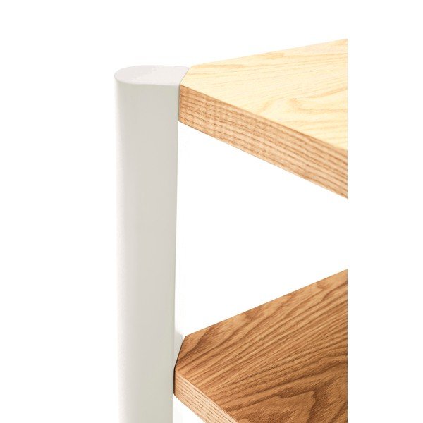 Kreemikas/hele naturaalne riiul tammepuust dekooriga 126x128x43 cm Bona - Teulat-image-4