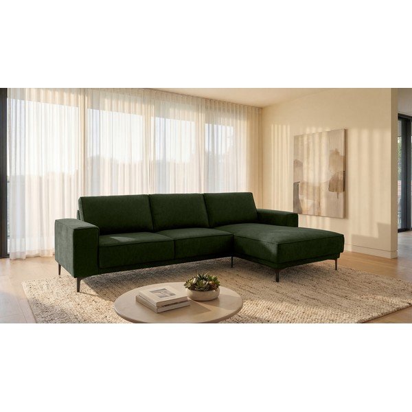 Roheline šenillist nurgadiivan (parem nurk) Copenhagen - Scandic-image-1