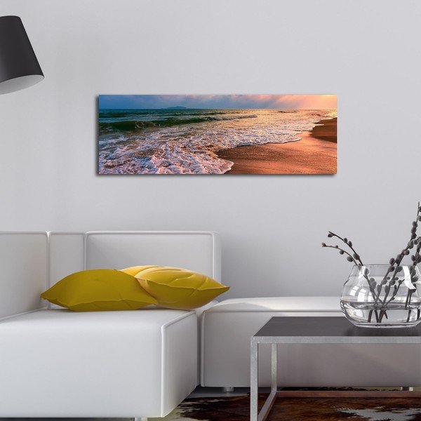 Tagantjärele valgustatud maal Rannas, 90 x 30 cm - Wallity-image-3