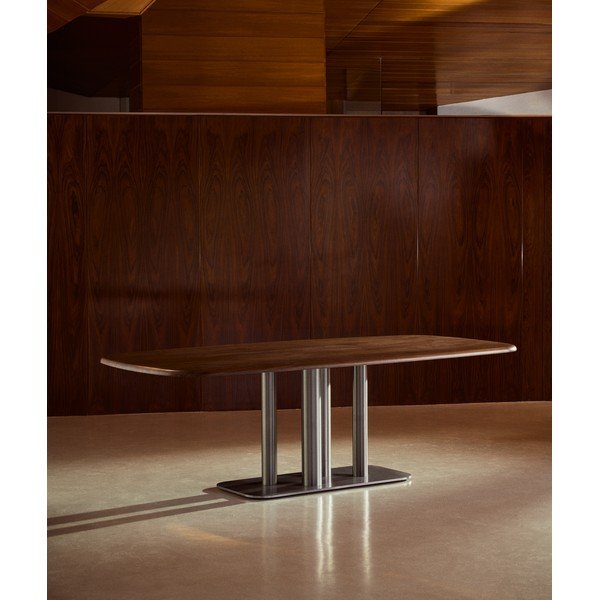 Söögilaud pähklipuust dekooriga 110x220 cm Melvar - Kave Home-image-1