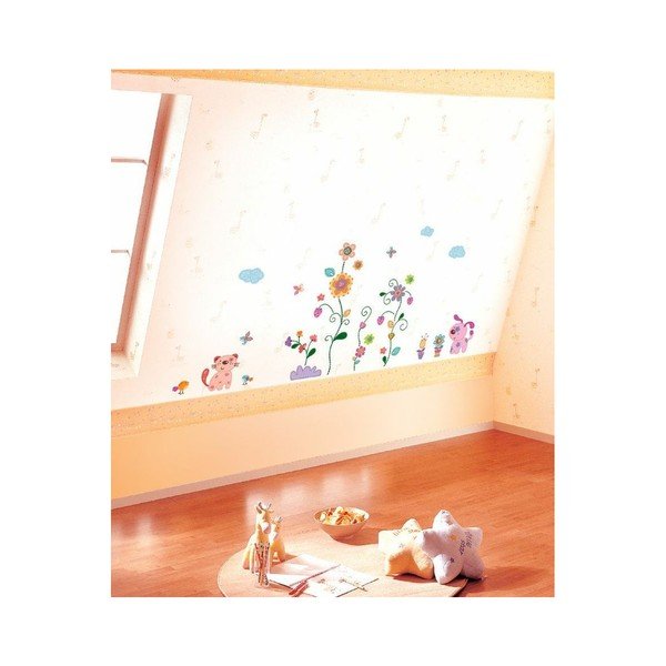 Seinakleebis Värvilised loomad ja puu - Ambiance-image-2