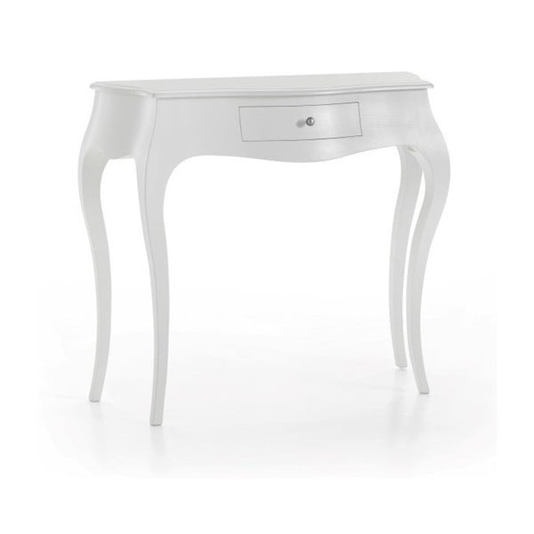 Bílý dřevěný konzolový stolek se zásuvkou Castagnetti Milan