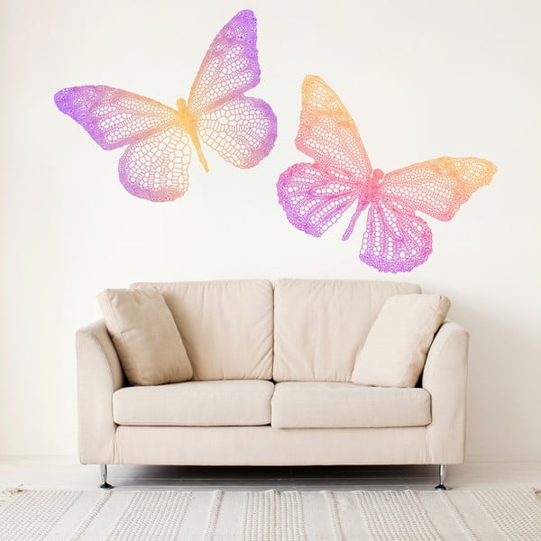 Samolepka na stěnu Barevní motýli, 60x90 cm