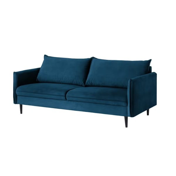 Tumesinine sametist diivan 203 cm Juli – Ropez