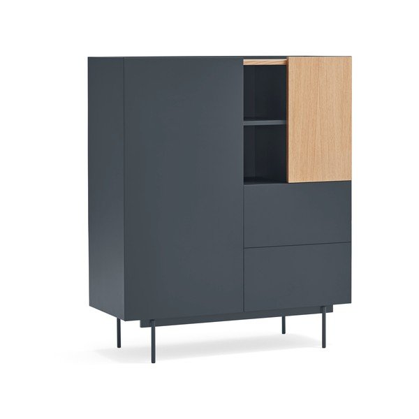 Antratsiitne-puiduvärvi tammedekooriga kõrge kummut 100x120 cm Otto - Teulat-image-2