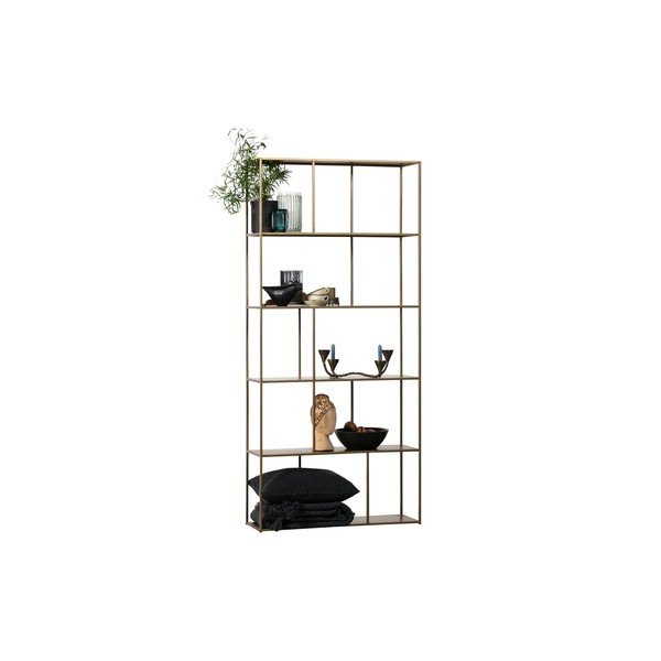 Kuldne metallist raamaturiiul 90x196 cm Valued - BePureHome-image-3