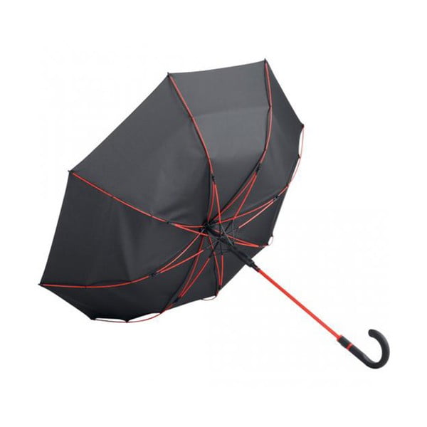 Černý větruodolný deštník s červenými detaily Ambiance Fare Proof, ⌀ 112 cm-image-3