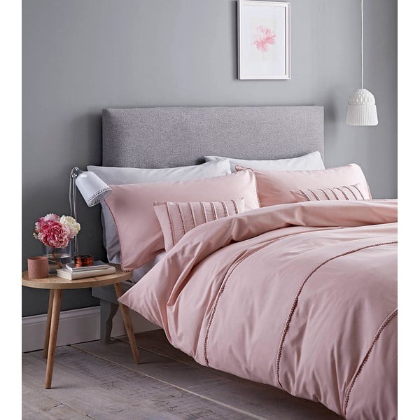 Roosa voodipesu , 135 x 200 cm Pom Pom - Catherine Lansfield