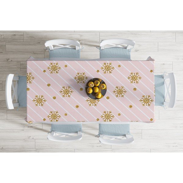 Jõululaudlina puuvillase seguga Golden , 140 x 180 cm Snowflakes - Minimalist Cushion Covers-image-1