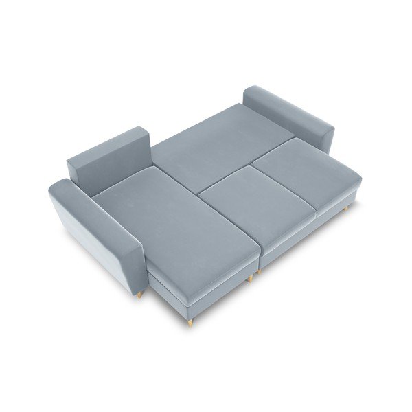 Helesinine sametist panipaigaga nurgadiivanvoodi Kyoto - Cosmopolitan Design-image-1