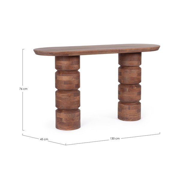 Tumedanaturaalne mangopuidust konsoollaud, 45x130 cm Cortez – Bizzotto-image-4