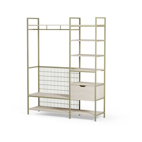 Roheline avatud terasest riidekapp 140x179.5x40 cm Amara - Marckeric