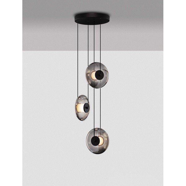 Mattmust klaasist hämardatav LED-rippvalgusti ø 35 cm Ballet - Nova Luce-image-4
