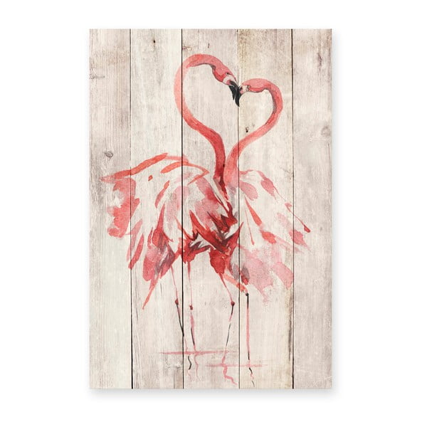 Seinakaunistus männipuidust , 60 x 40 cm Love Flamingo - Madre Selva