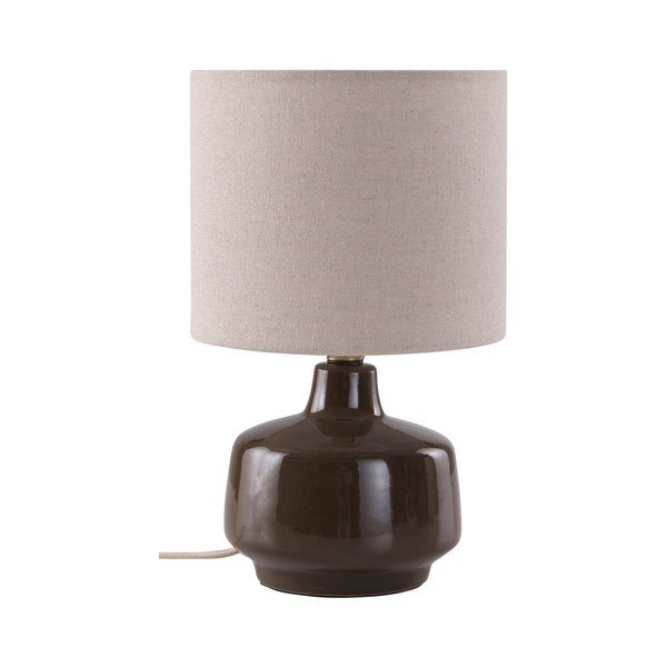 Pruun/kreemikas keraamiline laualamp (kõrgus 29 cm) Laila - Jotex