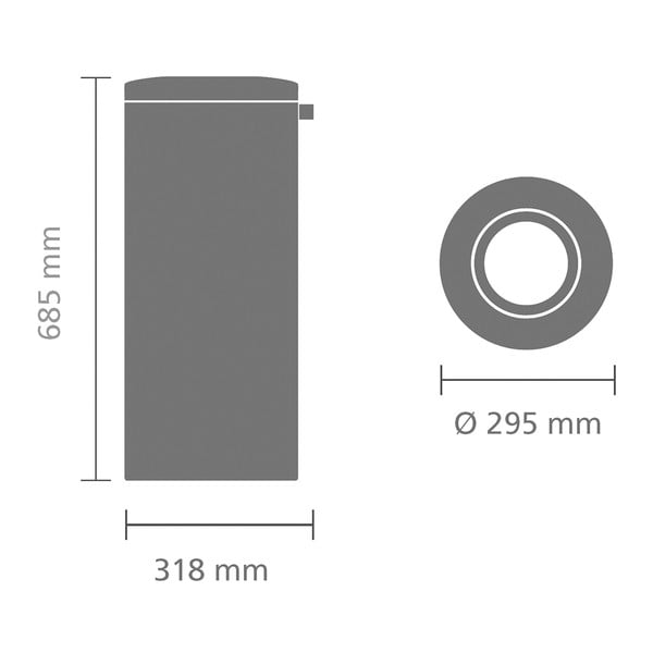 Matt hõbedane terasest prügikast 30 l Flame Guard - Brabantia-image-4