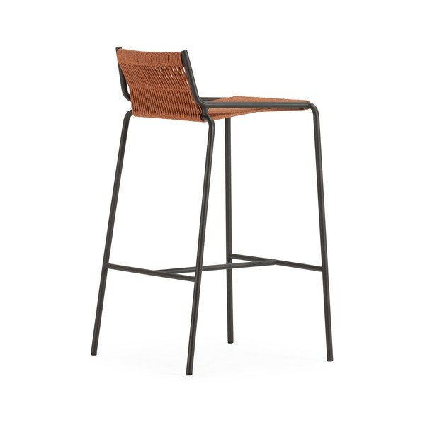 Terrakota värvi metallist baaritool (istme kõrgus 65 cm) Emily - Marckeric-image-2