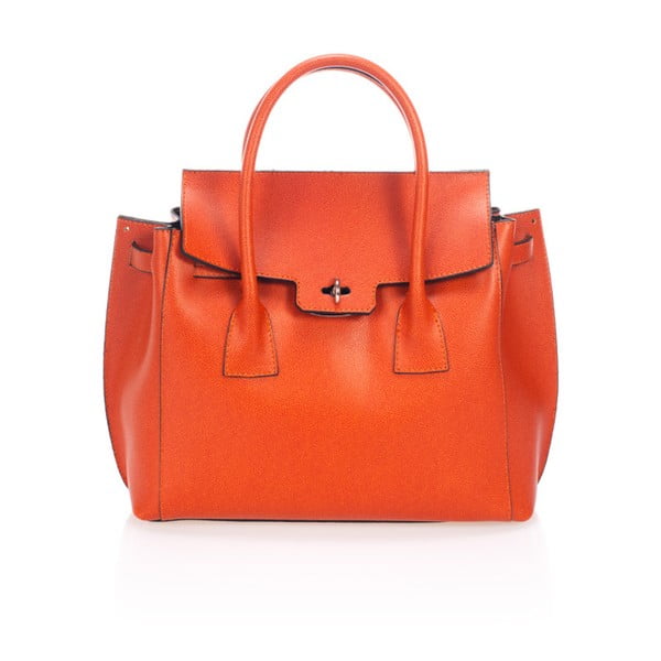 Oranžová kožená kabelka Giorgio Costa Prema