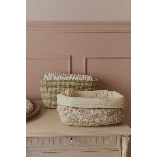 Heleroheline kangast laste mänguasjakorv 30x20x20 cm Swan Matcha - Lorena Canals-image-2