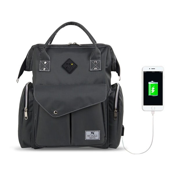 Antratsiitne seljakott emadele USB-portiga My Valice HAPPY MOM beebihoolduskott My Valice HAPPY MOM Baby Care Backpack - Myvalice-image-4