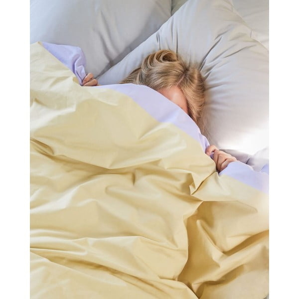 Beež-mitmevärviline laiendatud puuvillane üheinimesevoodipesu 140x220 cm Block - Hübsch-image-4