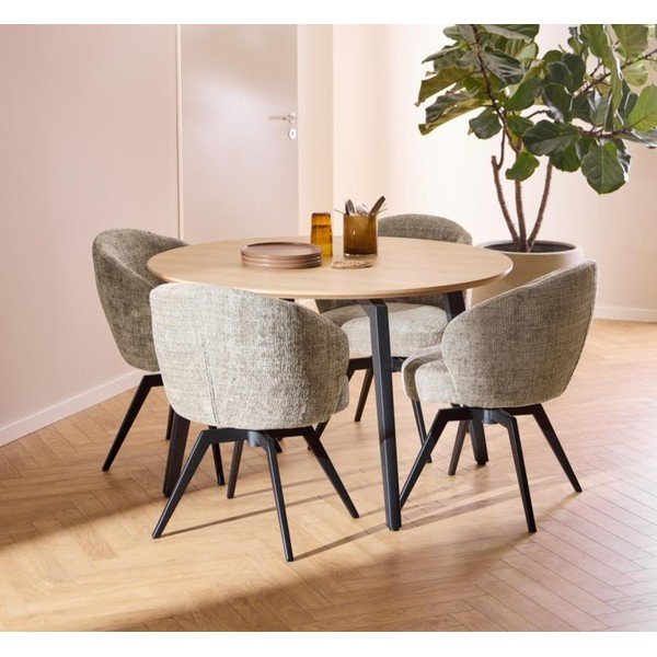 Ümmargune tammespoonist söögilaud ø 120 cm Cadiz - Actona-image-1
