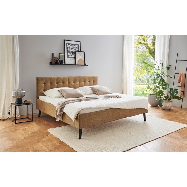 Pruun polsterdatud kaheinimesevoodi 180x200 cm Empire - Meise Möbel-image-1