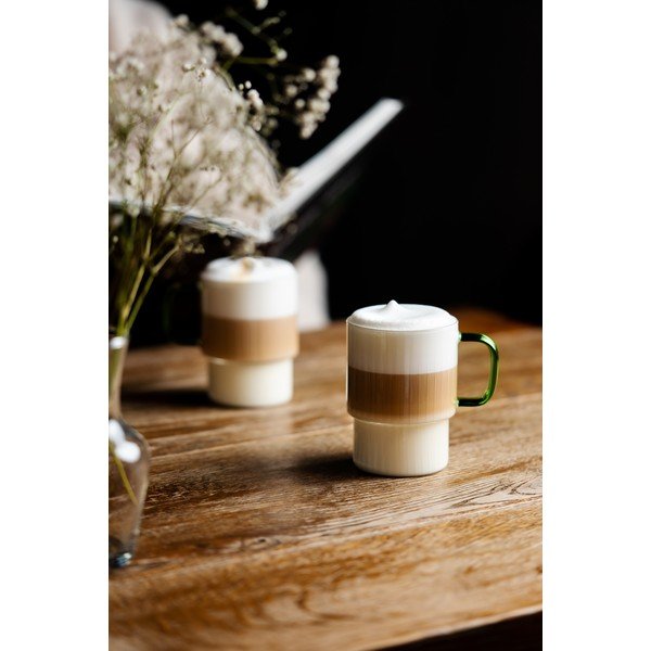Rohelised klaasist kruusid cappuccino jaoks 2 tk komplektis 350 ml Livio - Vialli Design-image-3