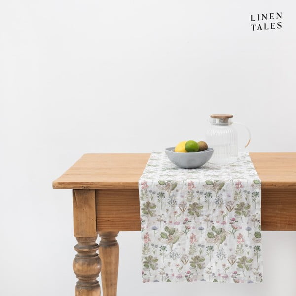 Linane linik 40x200 cm White Botany - Linen Tales