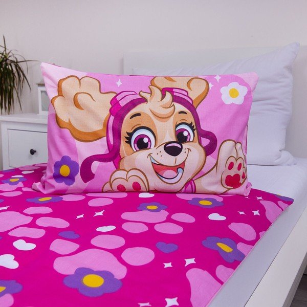 Roosa puuvillane laste voodipesu 100x135 cm Paw Patrol "Pawsome friendships grow" - Jerry Fabrics-image-3