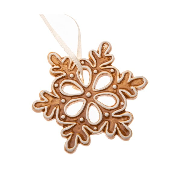 Keraamiline jõulukaunistus ø 6 cm Gingerbread Flake – Dakls