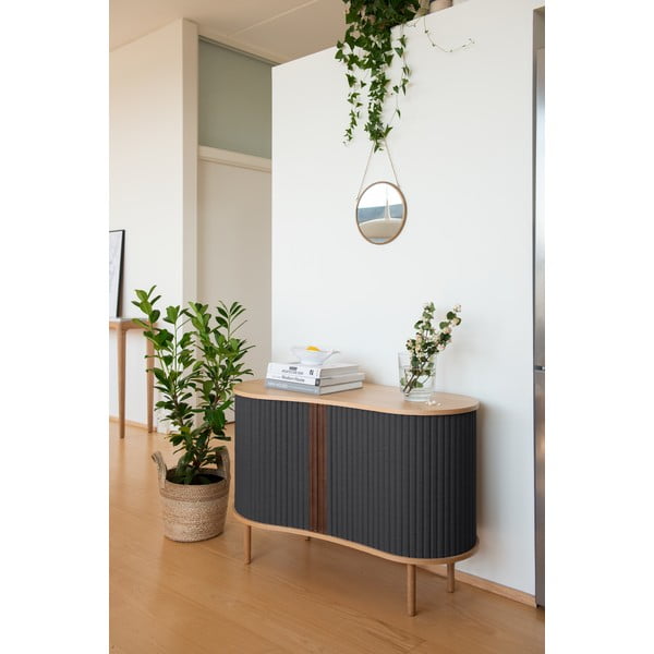 Pruun madal tamme dekooriga lükandustega kapp 100x67 cm Audacious - UMAGE-image-4