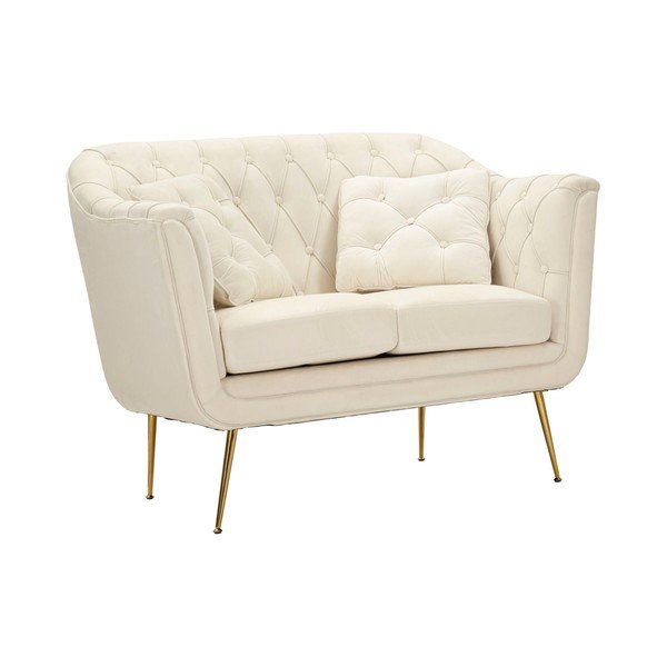 Kreem sametist diivan 130 cm Budapest - Mauro Ferretti-image-2