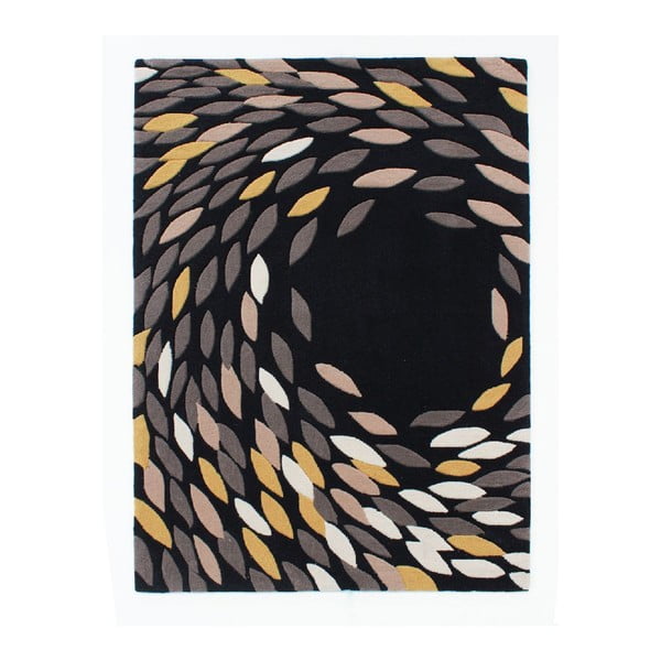 Koberec Flair Rugs Swirl Black/Gold, 120 x 170 cm