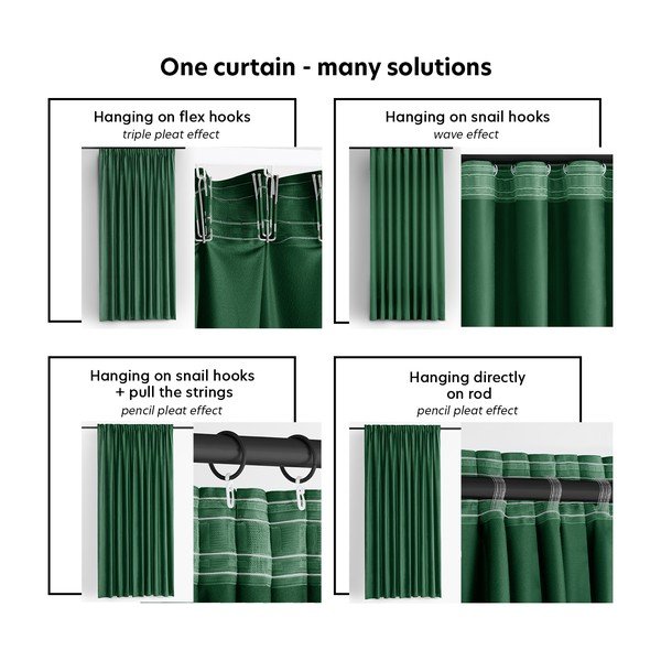 Roheline sametist pimendav kardin 265x225 cm Velto - Filumi-image-4