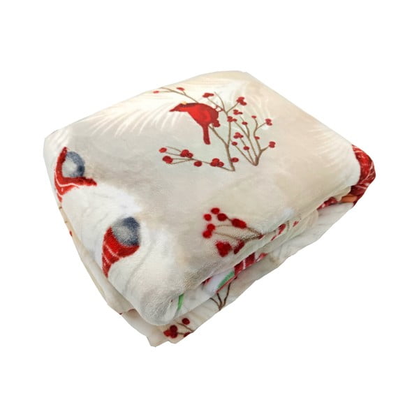 Kreem jõulumustriline mikrofliisist pleed 150x200 cm Goblin – My House