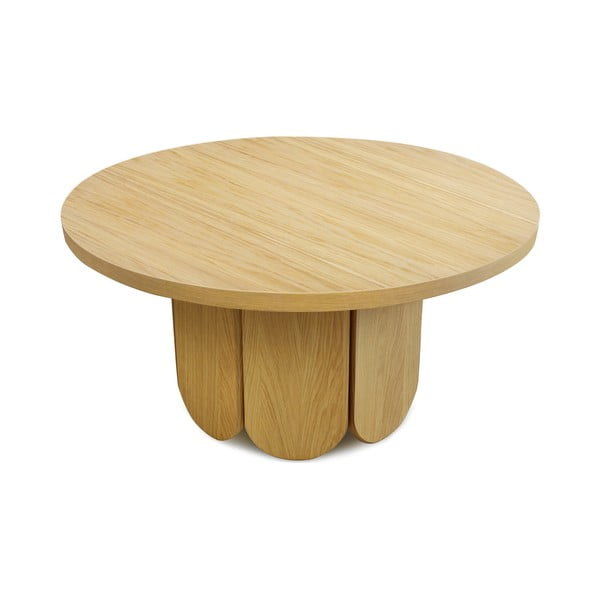 Ümmargune tammeplaadiga naturaalset värvi kohvilaud 78x78 cm Soft - Woodman-image-2