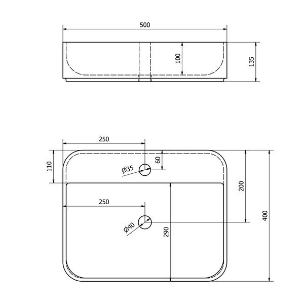 Valge keraamiline valamu 50x40 cm Garda - Sapho-image-4