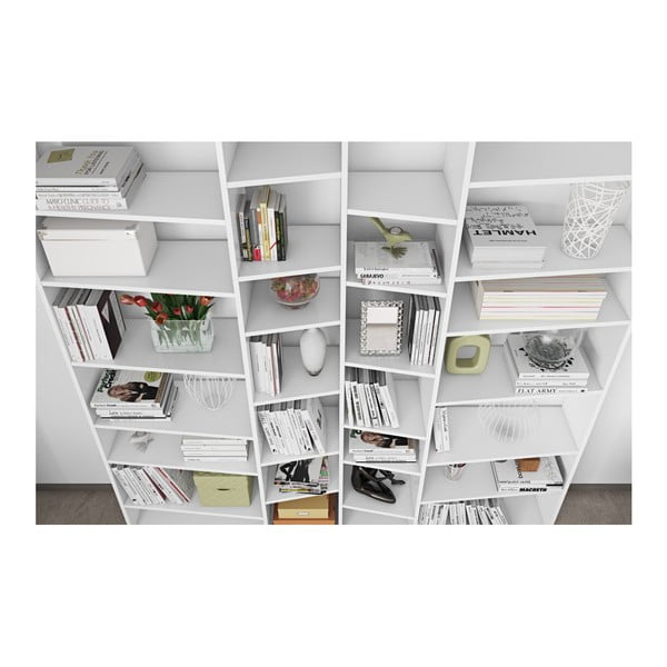 Valge raamaturiiul 214x224 cm Valsa – TemaHome-image-4